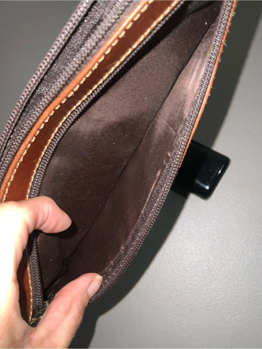 Leather Trim Black Matrix Dot Makeup Pencil Case From Africa